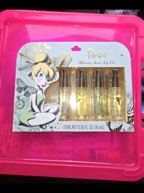 Disney Tinker Bell Hibiscus Seed Lip Oil Set - Clear, Gold